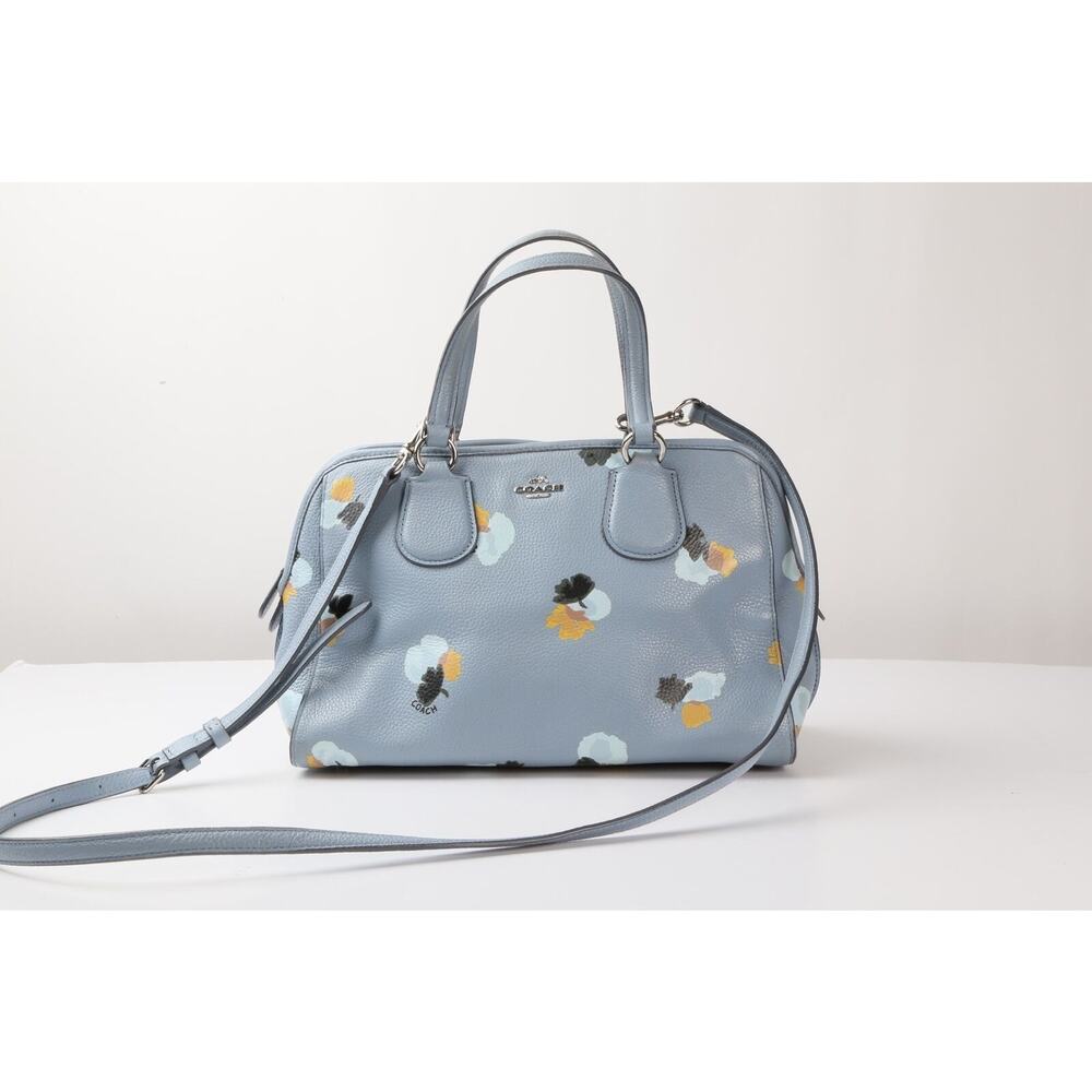 COACH Nolita Floral Print Pebble Leather Satchel Messenger Tote Bag 37176 $358